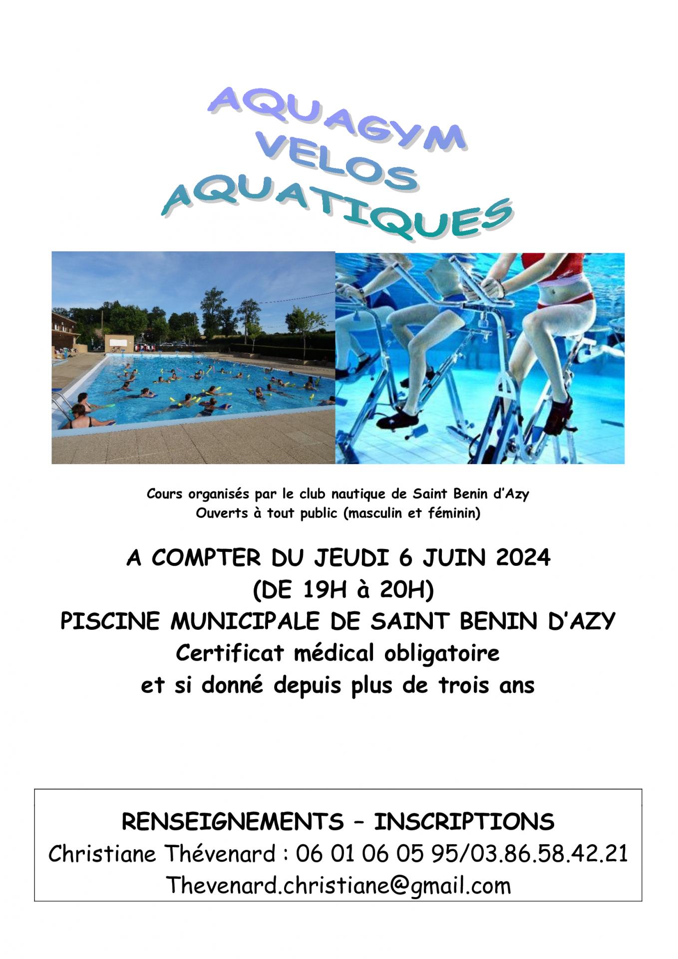 Aquagym vélos aquatiques